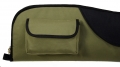 Gewehrtasche Grn / Schwarz mit se ; Kunstlederbesatz